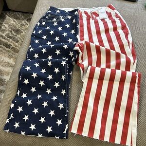 All American pride Patriotic Judy Blue Jeans, red, white and blue, raw h…